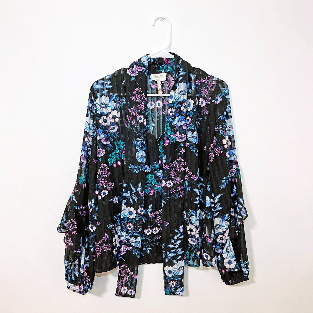 Laundry Neck Tie Floral Blouse